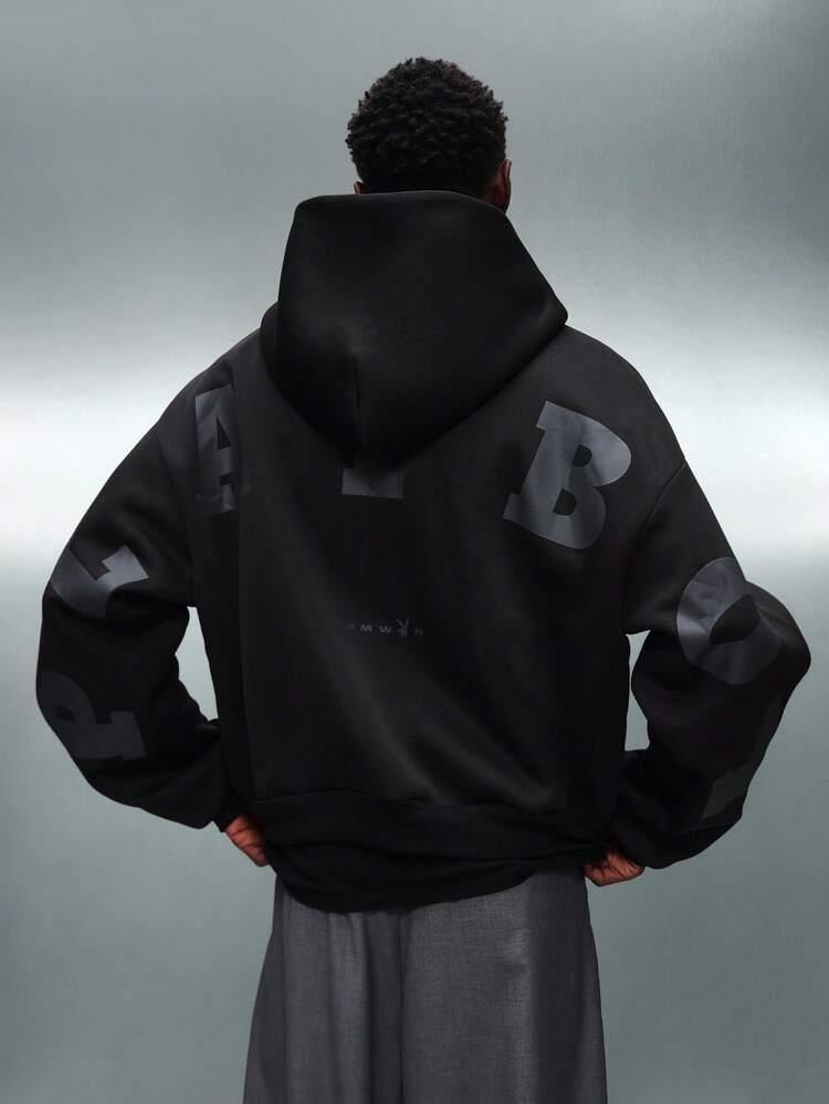 PLAYBOY X SUMWON Felpa con cappuccio crop fit con zip intera e coulisse