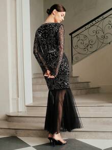 Anewsta Women's New Dignified Style Beaded High-End Party Dress