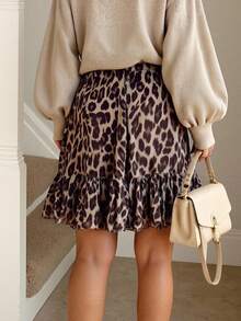 INAWLY 大码女式豹纹休闲裙，适合度假 - 彩色 - 查看 2