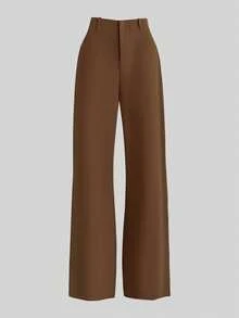 Franclia 2件套：收腰衬衫和阔腿裤，修身设计，翻领 - 彩色 - 查看 3