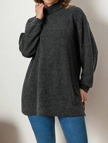 Zelara 大码女式仿毛皮纹理针织高领落肩长袖T恤 冬季女装 Maija 2025秋冬女装 Maija 2025秋冬女装 秋冬感恩节新年装扮 新年服装 新年服装 黑色上衣 圣诞节服装 新年装扮 新年服装 女士冬季服装 女士冬季外套 女士冬季服装 女士套头衫 女士高领毛衣 女士灰色高领毛衣 - 黑色 - 查看 3