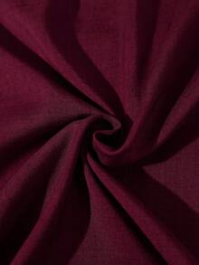 SHEIN Franclia Long Sleeve Blazer Style Dress With Side Slit, Elastic Waist And Metal Button Decor - Burgundy - View 4