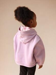 SUMWON 女童套头连帽衫，无抽绳，带中央口袋，适合日常休闲穿着 - 紫色 - 查看 2