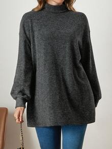 Zelara 大码女式仿毛皮纹理针织高领落肩长袖T恤 冬季女装 Maija 2025秋冬女装 Maija 2025秋冬女装 秋冬感恩节新年装扮 新年服装 新年服装 黑色上衣 圣诞节服装 新年装扮 新年服装 女士冬季服装 女士冬季外套 女士冬季服装 女士套头衫 女士高领毛衣 女士灰色高领毛衣 - 黑色 - 查看 4