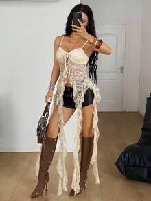 Coolane Women's Winter Clothes Festival Music Festival Vintage Y2K Leopard Lace Stretchy Color-Blocked Tank Tops Sexy Outfits