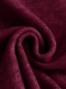 Elaquor Suéter de talla grande casual y elegante, versátil, con parches de malla, para otoño/invierno - Burdeos - Ver 6