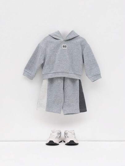 SUMWON 男婴连帽卫衣和短裤套装冬季休闲舒适服装