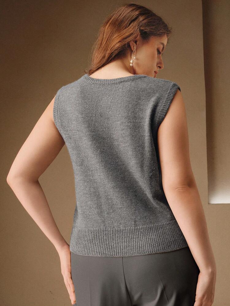 Gilet lavorato a maglia con ricami e strass, elegante, chic, di stile, adatto per l'autunno, l'inverno, il Capodanno, il Natale, uscite, abiti invernali confortevoli per le donne