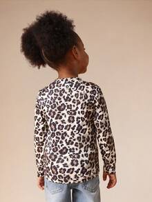 SUMWON ملابس علوية بأكمام طويلة مطبوعة بنمط الفهد، ملابس علوية كاجوال مطبوعة بنمط الحيوان للخريف والشتاء، ملابس علوية بياقة مستديرة