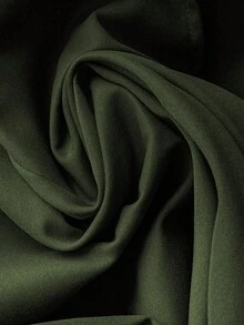 Sweetra Áo khoác dáng chữ A tay dài màu khối cổ đứng chắp vá cỡ lớn, eo thắt chặt, dáng thu đông - xanh quân đội - Xem 6