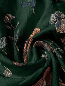 EMERY ROSE Áo sơ mi dệt thường ngày mùa thu cho phụ nữ đi nghỉ - Màu xanh lá cây đậm - Xem 3