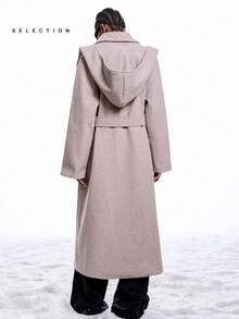 LYSMO 2025新款极简主义冬季女士休闲连帽外套，带口袋，适合秋冬季节、新年、圣诞节等场合，也可作为圣诞派对、感恩节、冬季外套或休闲女装。 - 卡其色 - 查看 2