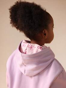 SUMWON 女童套头连帽衫，无抽绳，带中央口袋，适合日常休闲穿着 - 紫色 - 查看 5