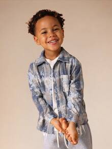 SUMWON Chemise à carreaux à manches longues avec col pour garçon, style casual pour l'école, adaptée pour l'automne et l'hiver