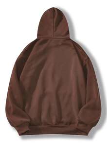 INAWLY Sweat-shirt-shirt décontracté en polaire à manches longues et design de poche, couleur unie, automne/hiver pour femmes - Marron fonçé - Voir 2