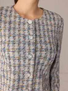 Modelyn Women's Autumn/Winter Fashion Cardigan Long Sleeve Jacket Paired With Elegant Short Skirt/Pants Set - Multicolor - View 7