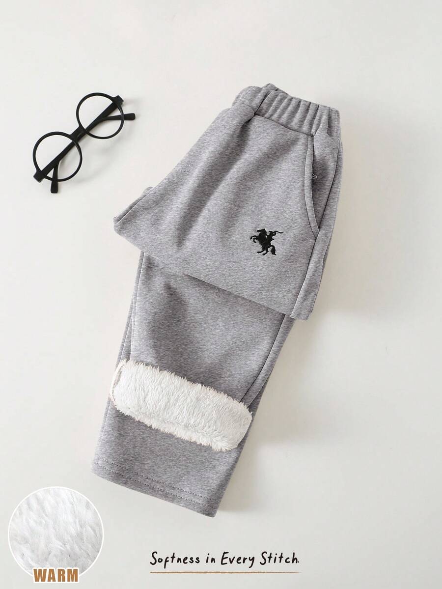 Cozy Pixies 3pcs Young Boy Horse Pattern Elastic Waist Pants Set Boy Sweatpants Set Star Pants For Boys Cute Sweatpants
