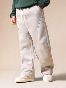 SUMWON Relaxed Fit Drawstring Sweatpants For Casual Everyday Comfort Wear Vacation - Grey - View 1