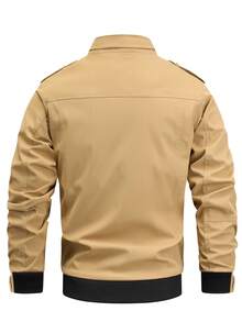 Manfinity Homme Men's Casual Versatile Utility Long Sleeve Jacket, Autumn - Ginger - View 2