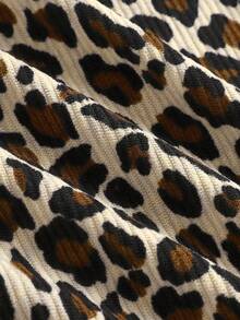 Girlism Tween Mädchen Lässig Leopard Muster Reißverschluss-Vorderseite Langarm Sweatshirt