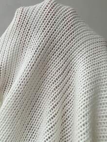 SHEIN Unity 性感露肩修身毛衣裙 - 白色 - 查看 8