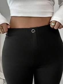 Elenzga Women's Elegant Milk Silk Thermal Lined Skinny Leggings, Fashion Autumn/Winter