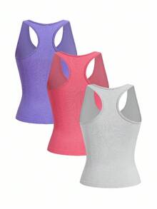 Powerista Áo thun thể thao nữ màu trơn không tay, thích hợp cho chạy bộ và tập luyện thể dục. - Nhiều màu - Xem 2
