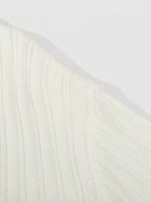 Manfinity Homme Men's Solid Color Polo Collar Casual Versatile Long Sleeve Pullover Sweater Fall Winter - White - View 5