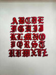 1/ 10/26 miếng vá thêu chữ cái viền đen, có thể ủi hoặc may lên quần áo, dùng để sửa chữa và trang trí đồ thủ công DIY, trang phục. - Xám - Xem 55