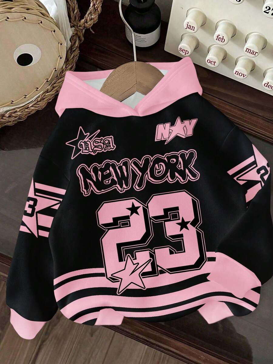 Slaydiva Number And Letter Graphic Drop Shoulder Sweatshirt - Multicolor - View 1