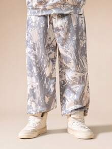 Conjunto de sudadera con capucha y pantalón de chándal de camuflaje para niños preadolescentes SUMWON, con capucha y bolsillo central, ideal para vacaciones - Gris - Ver 4