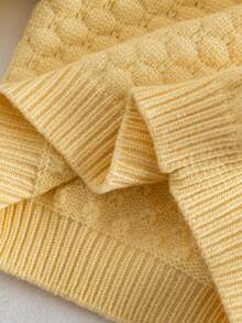 SHEIN Baby Mädchen Lässiger Vintage Brauner Rüschen Saum Pullover