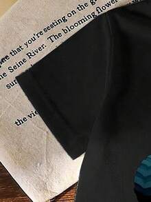 SHEIN 男童休闲工程车印花短袖T恤和裤子套装 - 黑色 - 查看 5