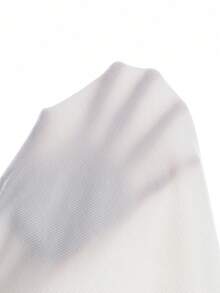 Blusa de mujer ChicEase con estilo minimalista Y2K, casual y linda, de cuello cuadrado, de unicolor y de manga larga, de estilo vintage americano, adecuada para el campus diario, la chica caliente y el uso casual en el hogar - Blanco - Ver 10