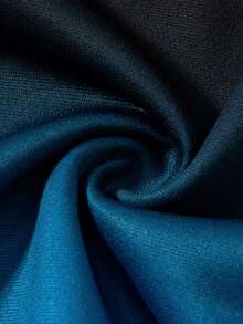 BATMAN X SHEIN 青少年女孩图案超大落肩渐变色休闲蓝色针织连帽运动衫