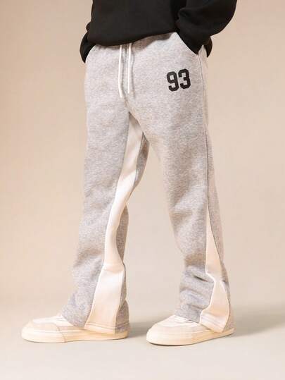  SUMWON Boys Heathered Jogger Sweatpants With Flare Leg Design And Drawstring Waist For Casual Comfort Vacation