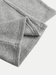 SHEIN Pantalon large taille basse de couleur unie pour préadolescentes