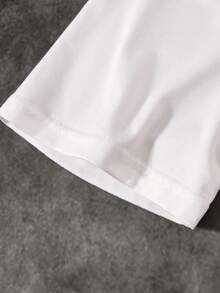 BATMAN X SHEIN 青少年男孩卡通人物图案宽松圆领短袖针织白色 T 恤 - 白色 - 查看 3