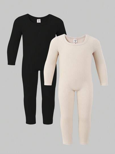 Genkimix Kids 2 Women's Tight Fitting Solid Color Jumpsuits For Autumn And Winter, Made Of Soft Fabric And Comfortable To Wear. The Solid Color Design Is Suitable For Home And Spring/Autumn/Winter Seasons