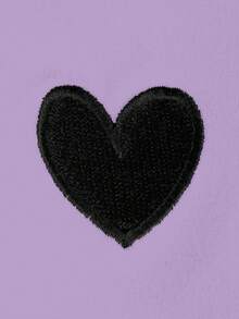 INAWLY 2 件套女式夏季休闲心形刺绣短袖 T 恤和条纹裤套装 - 紫色 - 查看 5