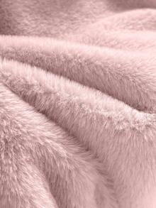 GlowEve Women's Elegant Daily Single-Breasted Lapel Faux Fur Jacket, Autumn - Pink - View 6