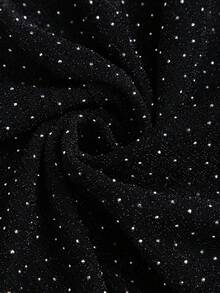 Sweetra 优雅的法国秋季时尚闪亮水钻露肩性感派对礼服，迷人的公主风格长裙