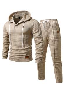 Manfinity Homme Bộ đồ nam mùa thu thiết kế hoạt hình, áo hoodie và quần dài có dây rút, bộ đồ thường ngày nam, bộ đồ thể thao 2 mảnh nam, bộ áo hoodie và quần thể thao nam, bộ đồ jogger nam, bộ đồ thường ngày nam, bộ đồ thể thao 2 mảnh nam. Thích hợp cho phong cách cổ điển, dạo phố hàng ngày, những chuyến đi cuối tuần, hoạt động ngoài trời, du lịch, môi trường làm việc thoải mái hoặc các dịp bán trang trọng, quà tặng cho bạn trai/chồng, quà kỷ niệm, quà tặng tiệc tùng, Giáng sinh. - Màu Khaki - Xem 2