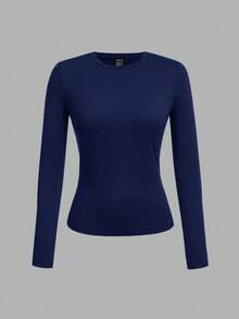 Tseoso 3pcs Black & White Casual Long Sleeve Fitted Long T-Shirt Set, Suitable For Autumn & Winter, 95% Cotton - Multicolor - View 7