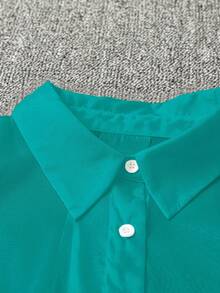 SHEIN Clasi Casual White Sheer Blouse With Bowknot