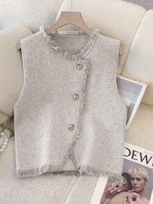 GlowEve Fashionable High-End Chic Round Neck Slimming Casual Long Cardigan & Knit Dress Two Pieces Set, Autumn/Winter