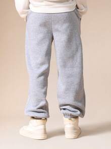 SUMWON Boys Graffiti Cuffed Joggers With Brooklyn Print And Paint Splatter Details Urban Streetwear Sweatpants - Grey - View 2