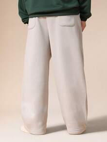 SUMWON Relaxed Fit Drawstring Sweatpants For Casual Everyday Comfort Wear Vacation - Grey - View 2