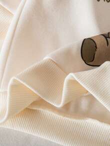 SHEIN 2pcs Baby Girl Cute Cartoon Pattern Knit Sweatshirt And Leopard Print Pants Set, Autumn/Winter - Multicolor - View 9