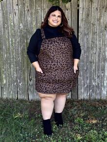 Enliva Jennifer_samantha_style Plus Size Fall And Winter Women Dresses Adjustable Strap Casual Overall Plinth Clothes With Pockets Fall Skirts With Pockets New Years Women Outfit Holiday Outfit Holiday Party Dress Plus Dress, For Apple Rounded Body Shape - Multicolor - View 7